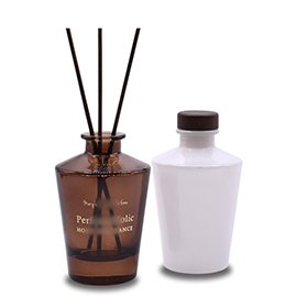 150ml white and brown glass bottle reed diffuser with wooden cork