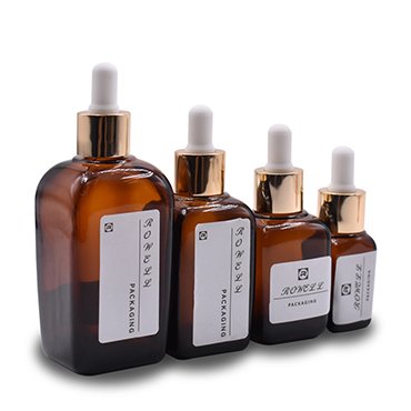 30ml square amber glass bottle