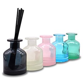 coloured round glass reed diffuser bottles