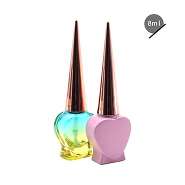 empty heart shape nail polish bottle