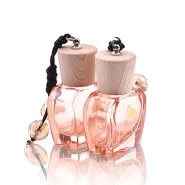 pink clear car diffuser bottle