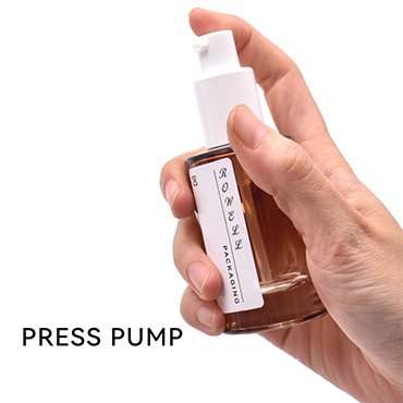 press pump amber glass bottle