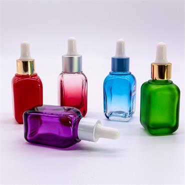 custom gradient color glass dropper bottles