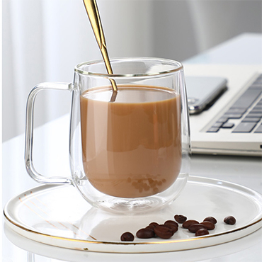 Glass cups with straw