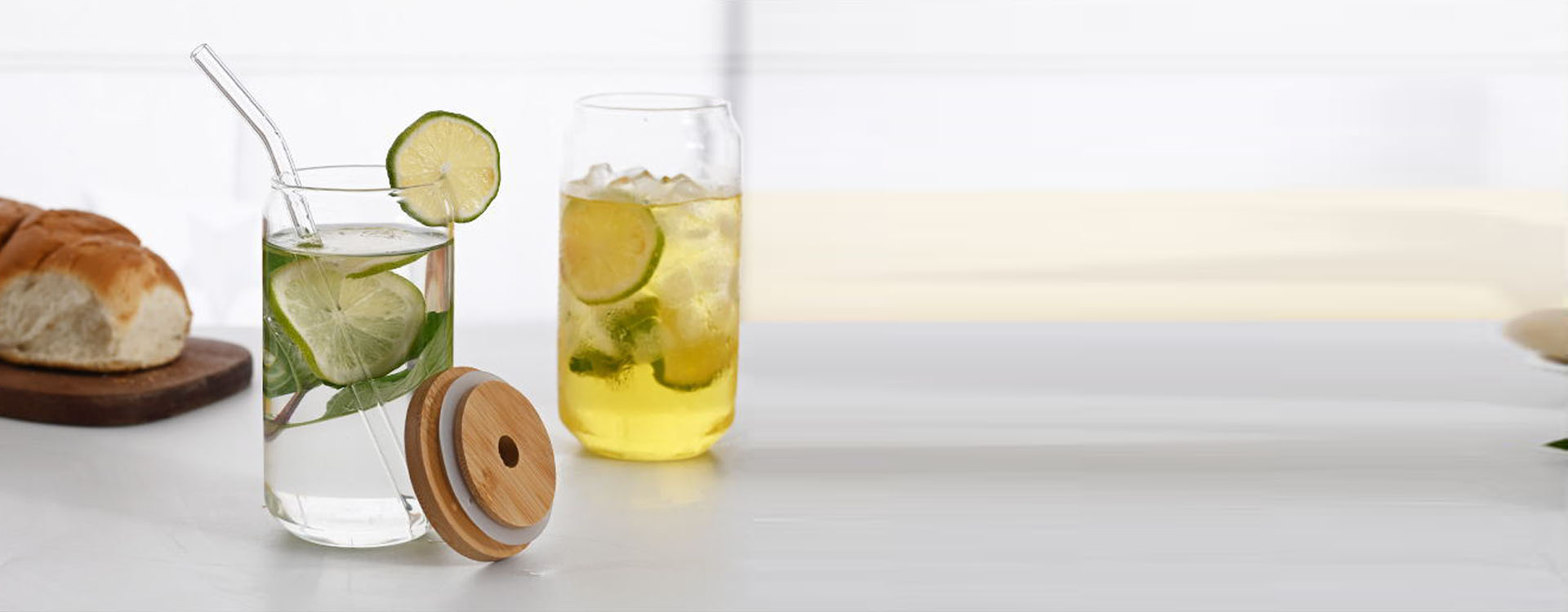 clear glass cups