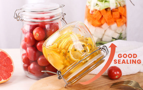 mason jar with clamp lid