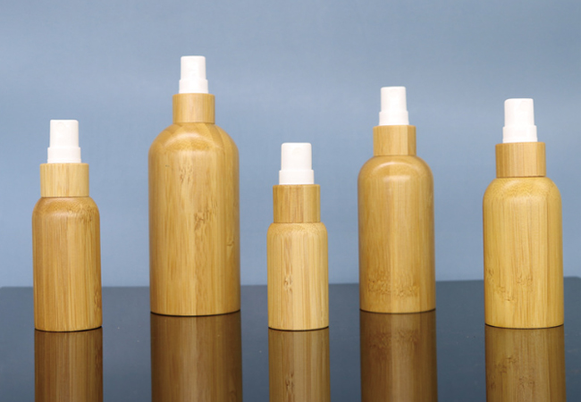 30ML Cylinder Serum Bamboo Dropper Bottle