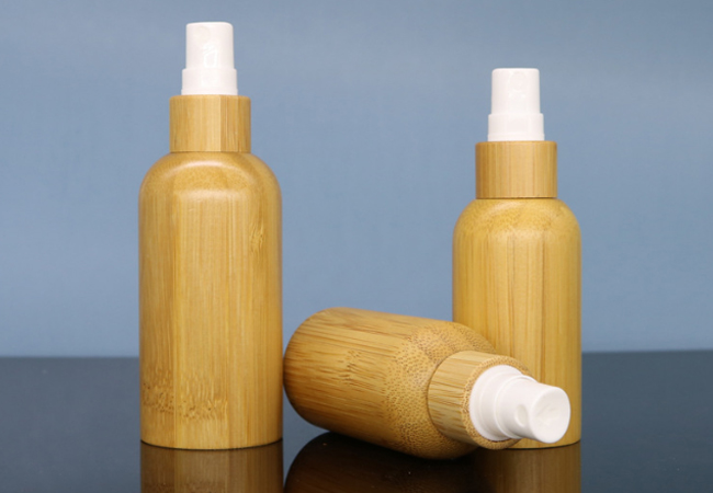 30ML Cylinder Serum Bamboo Dropper Bottle