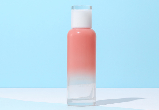 Gradient Pink Glass Lotion Bottles
