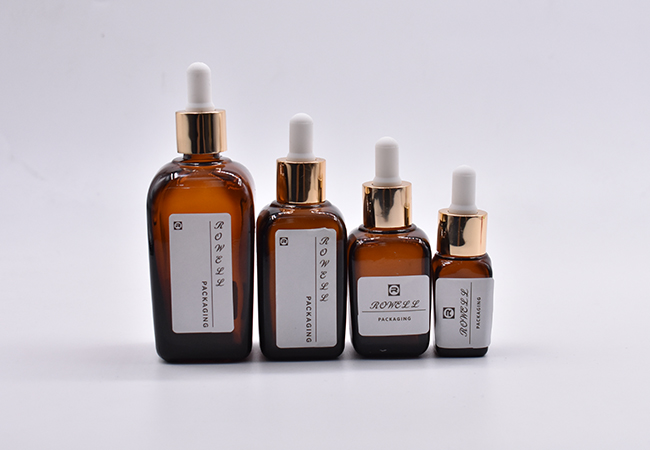 30ml Empty Square Amber Glass Bottle