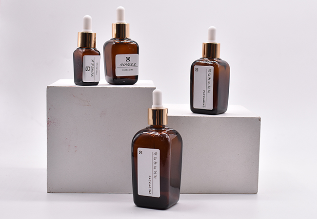 30ml Empty Square Amber Glass Bottle